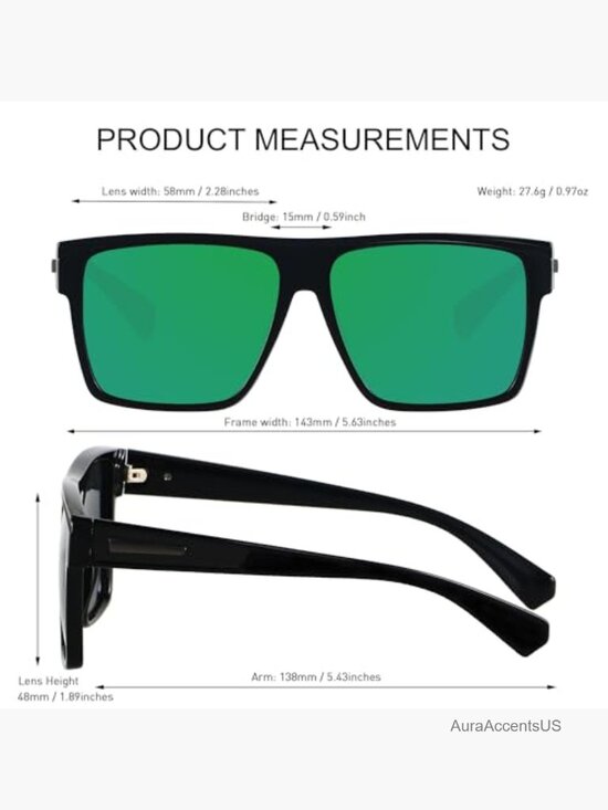 Polarized Oversized Square Sunglasses UV Protection Flat Top Driving Shades main image 2